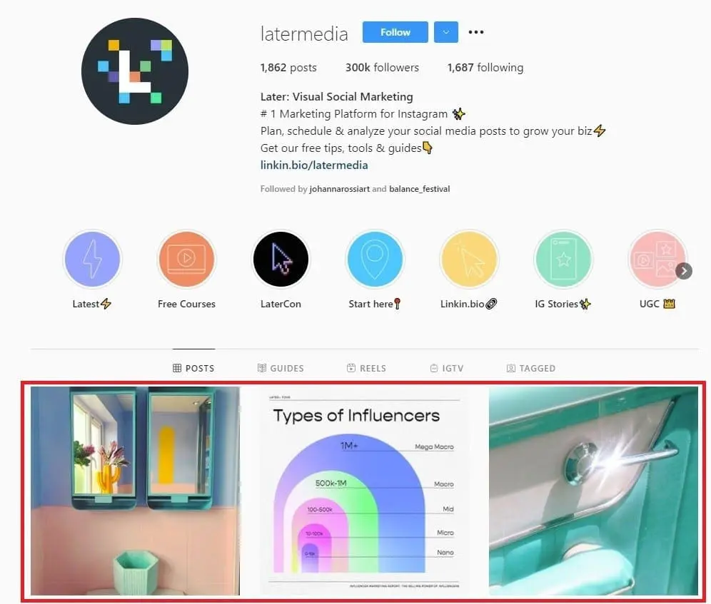 Instagram grid posts
