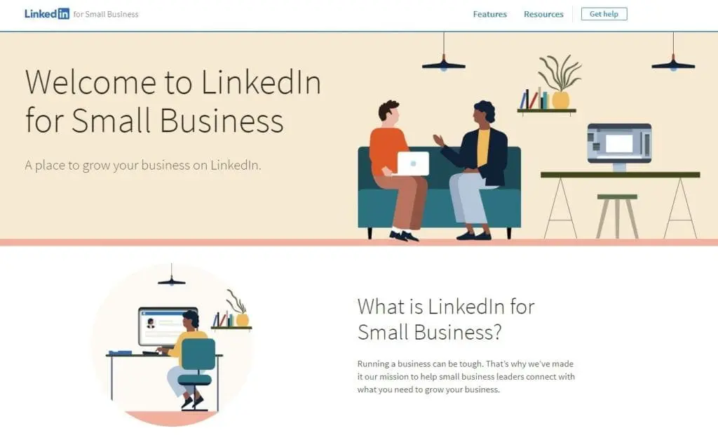 LinkedIn Small Business resources homepage