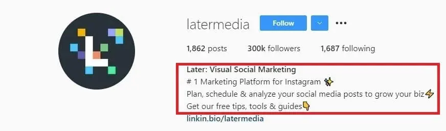 Instagram bio text