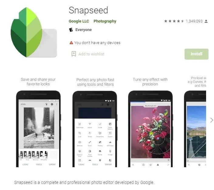 13_Snapseed Google Screenshot