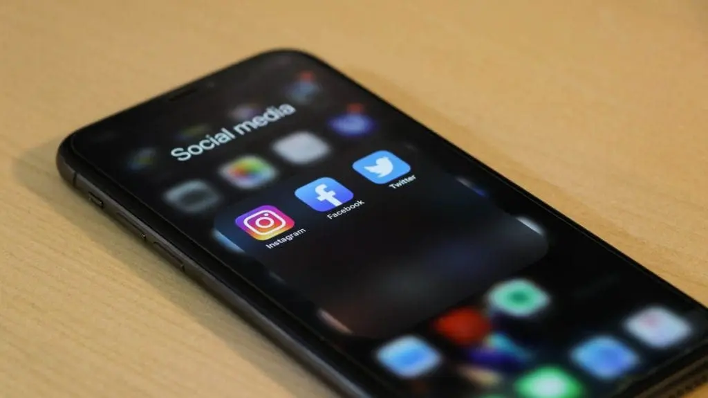 social media icons on smartphone