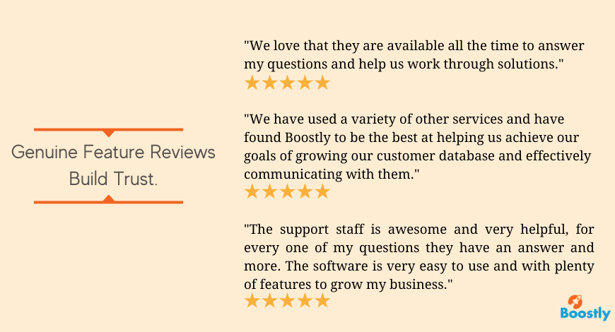 Using genuine customer reviews can build trust