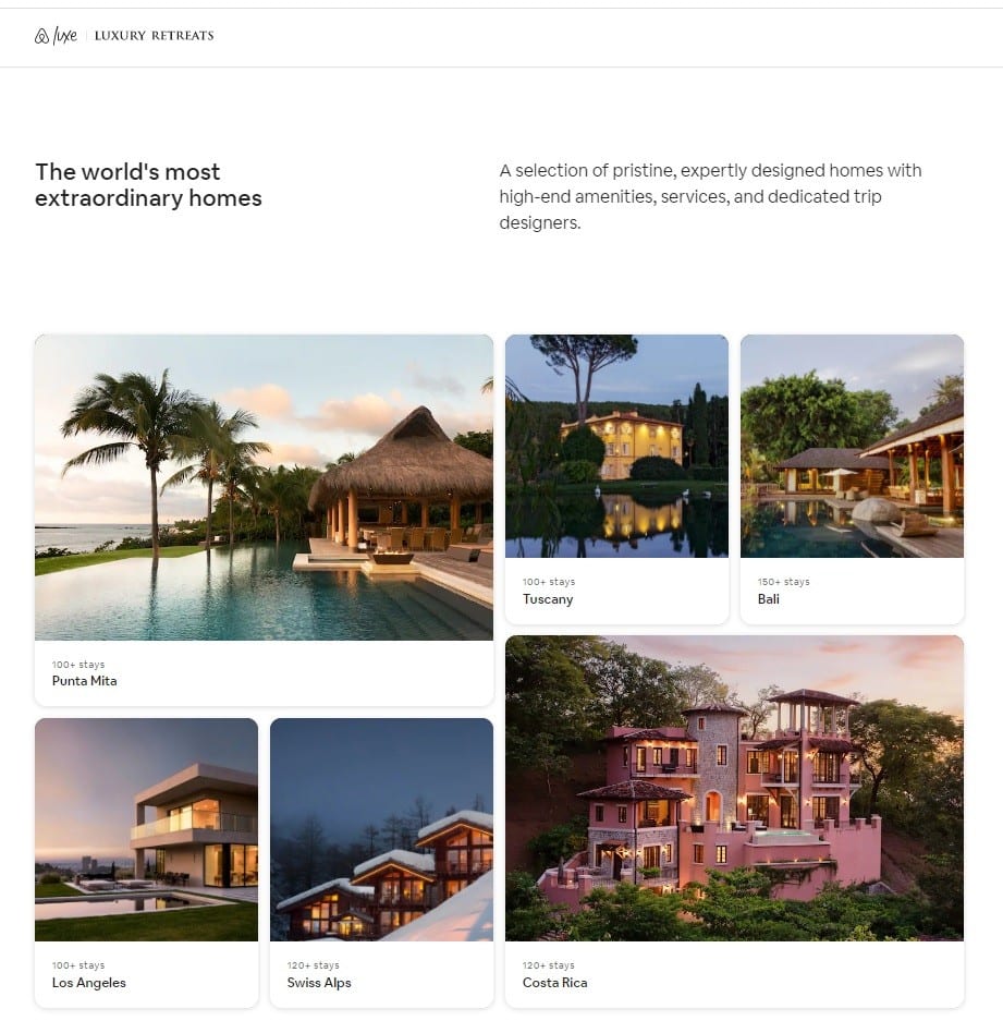 Airbnb Luxe Screenshot