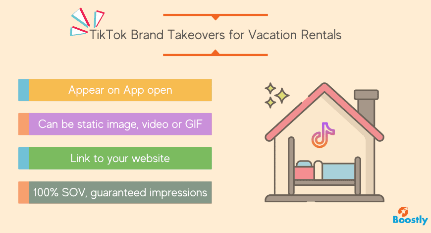 TikTok Brand Takeovers for a short term rental booking website