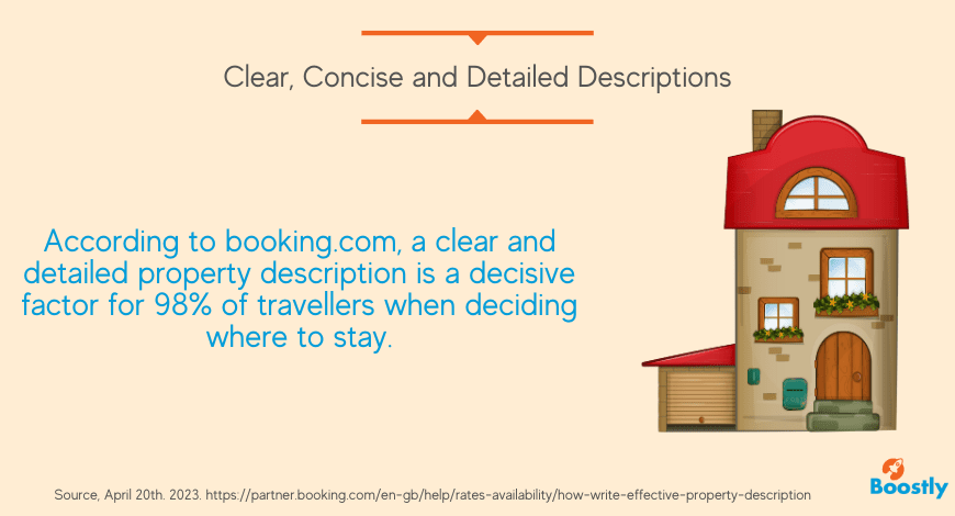 good marketing means using Clear, Concise and Detailed Descriptions for your Vacation Rental Property