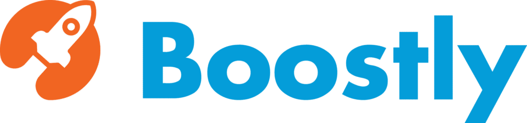 Boostly logo, the all-in-one platform Stephanie now uses
