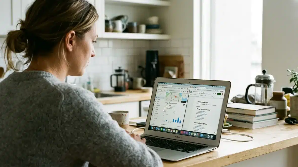 Host reviewing direct booking strategy to reduce Airbnb competition and OTA dependence