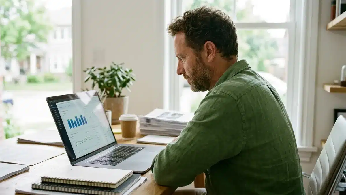 STR host reviewing direct booking website performance alongside Google Vacation Rentals listing strategy