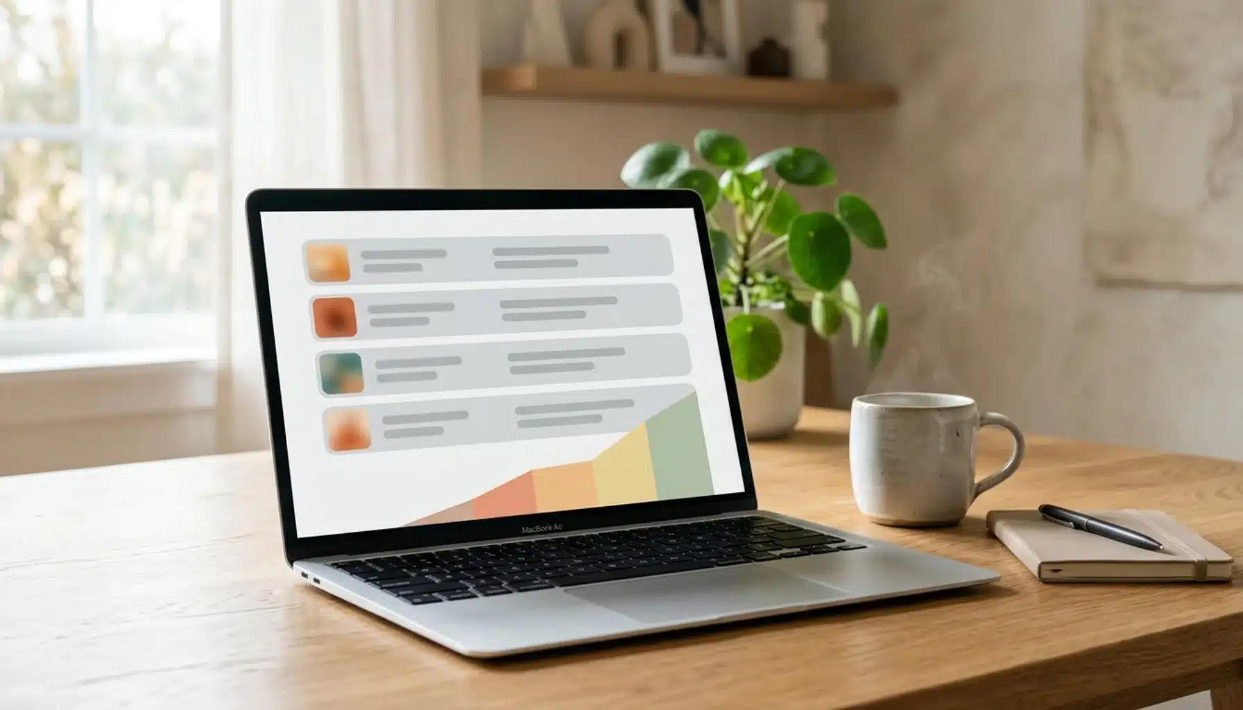 Laptop showing an abstract guest database layout illustrating how to get repeat guests for a vacation rental
