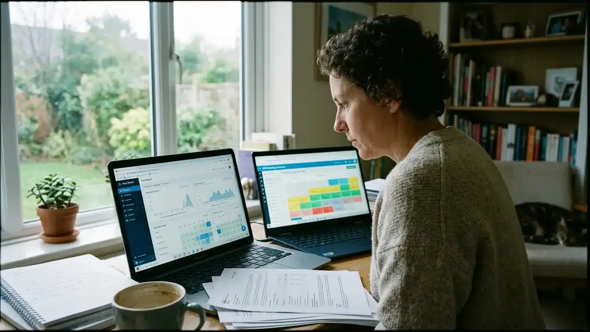 Host comparing marketing listing sites for vacation rentals against a direct booking website dashboard