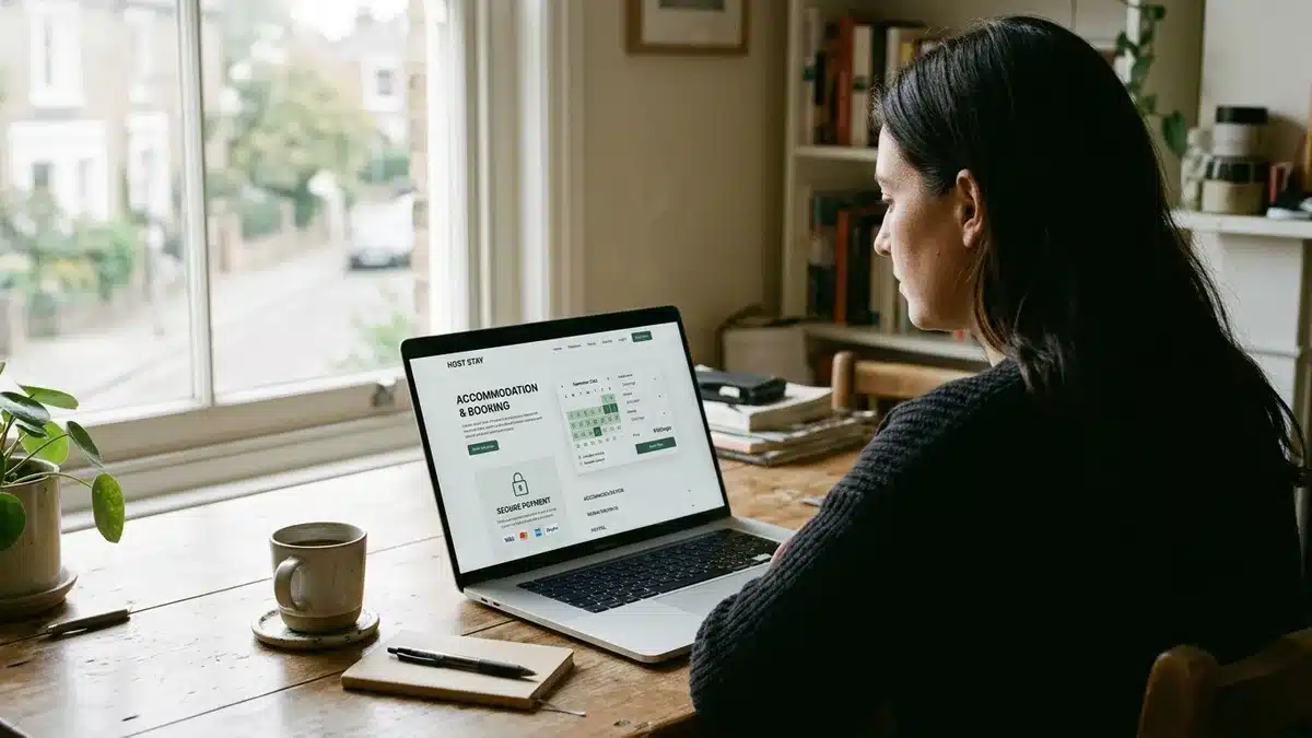 Host reviewing a direct booking website, an alternative to listing only on a site like Airbnb