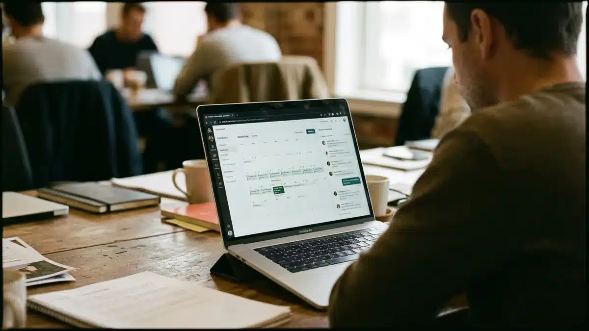 Airbnb co-listing dashboard showing co-host calendar and messaging access