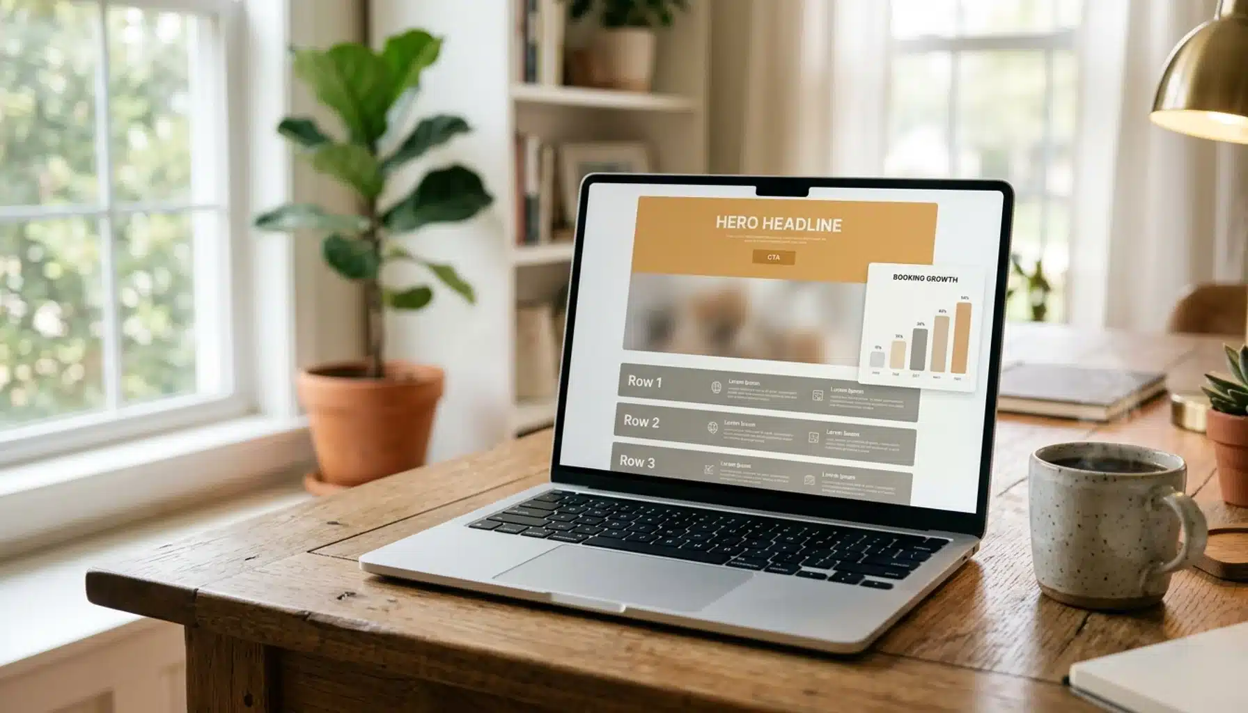 Direct booking website wireframe illustrating airbnb marketing strategies that reduce OTA commission costs