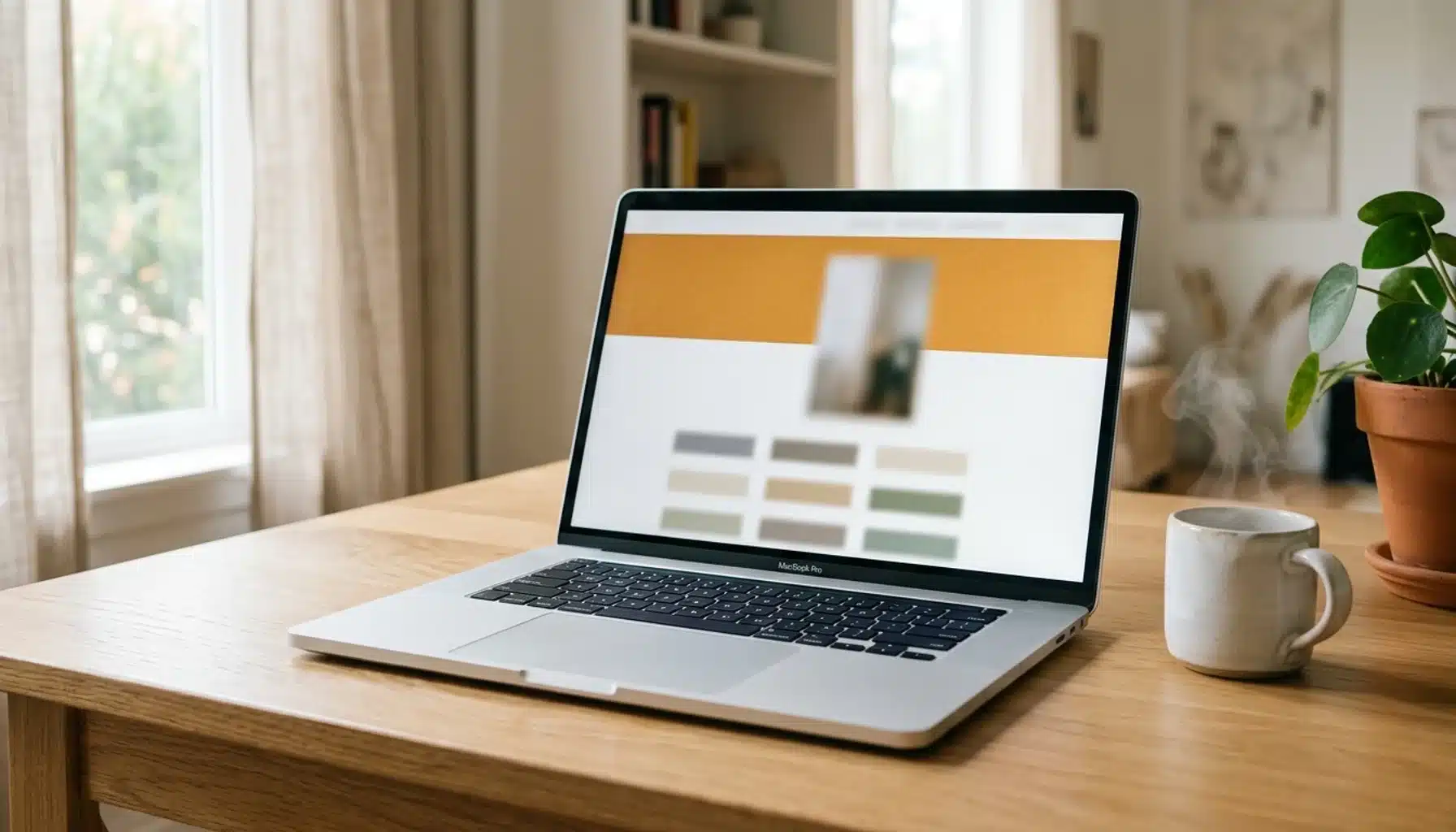 Laptop showing direct booking website layout for a platform to help market a new vacation rental