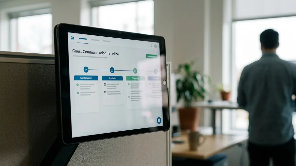 Booking message template automation dashboard for short-term rental hosts