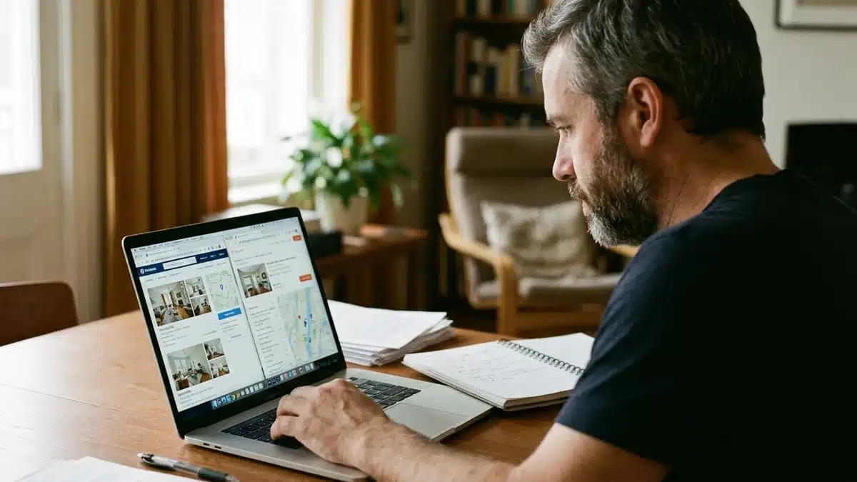 Comparing the best site for rentals by owner options on a laptop screen