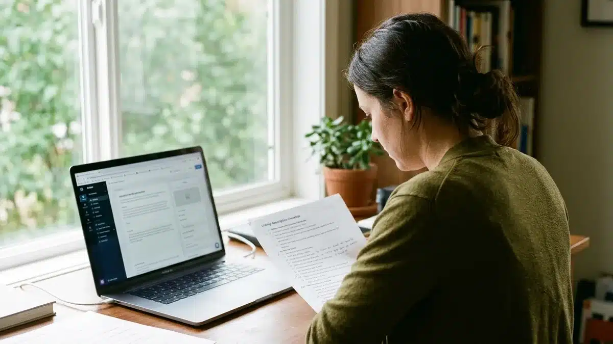 Reviewing a property description checklist for a short-term rental website