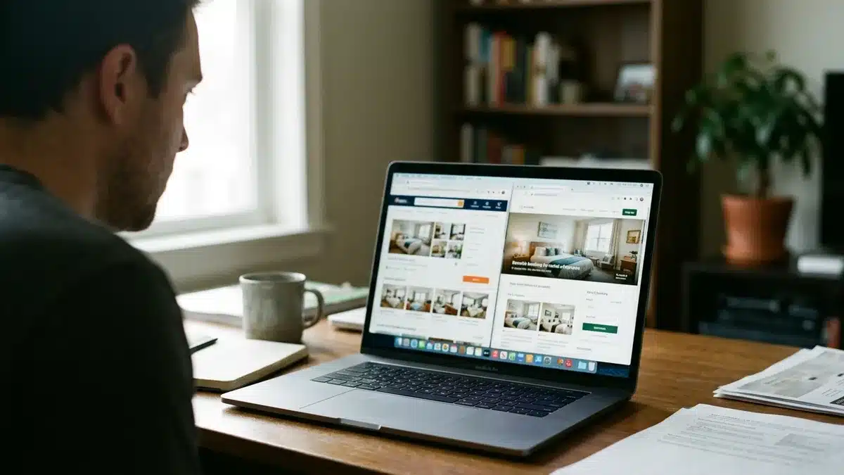 property advertiser comparing OTA listings versus direct booking website