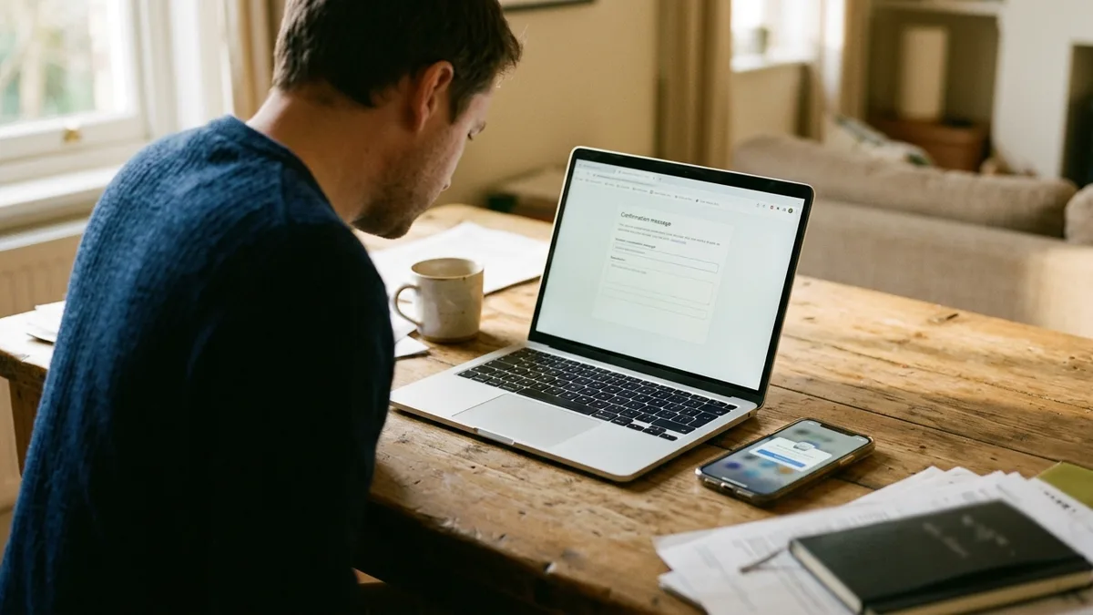 Host writing a booking message template on a laptop