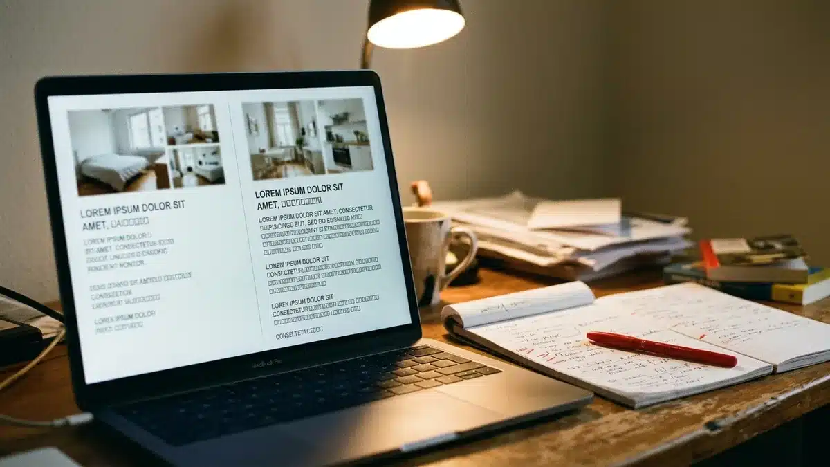 Example of a strong versus weak property description for vacation rentals