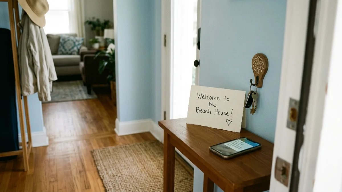 Guest arrival message following a booking message template