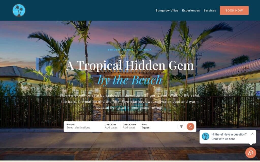 Bermuda Bungalows website screenshot