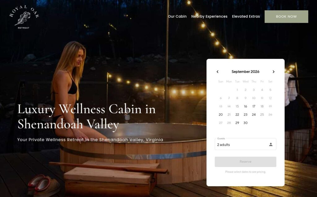 Royal Oak Retreat website screenshot