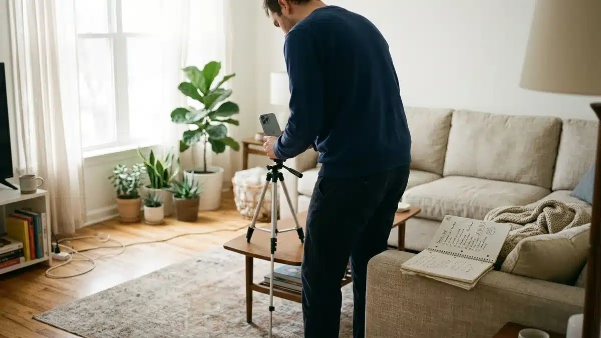 Preparing photos to list a property for rent