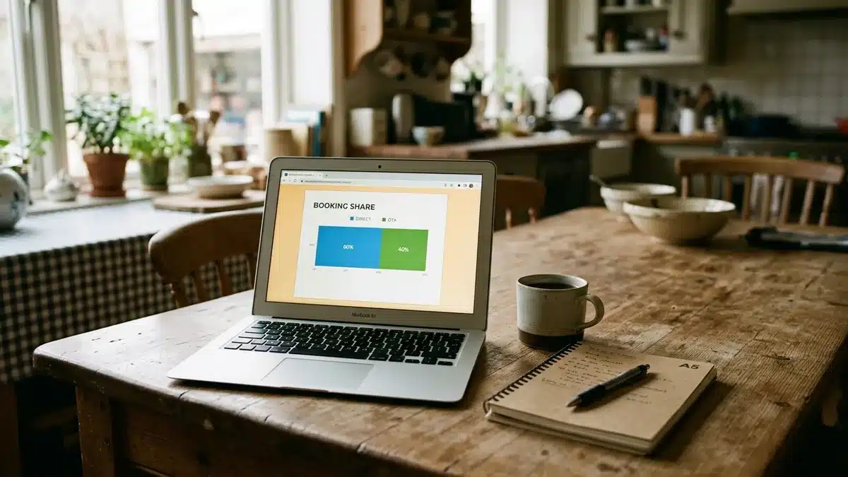 Tracking direct booking share with airbnb host marketing software